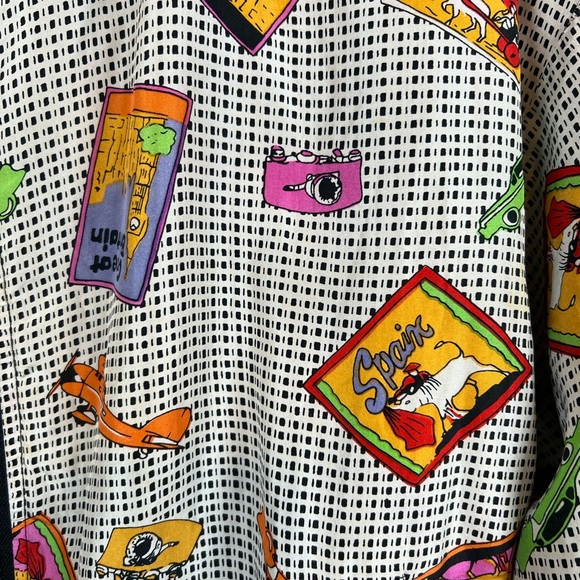 Carol Horn Workshop Vintage 90’s Colorful Travel Bomber Jacket  Size M 100% silk - Picture 3 of 5